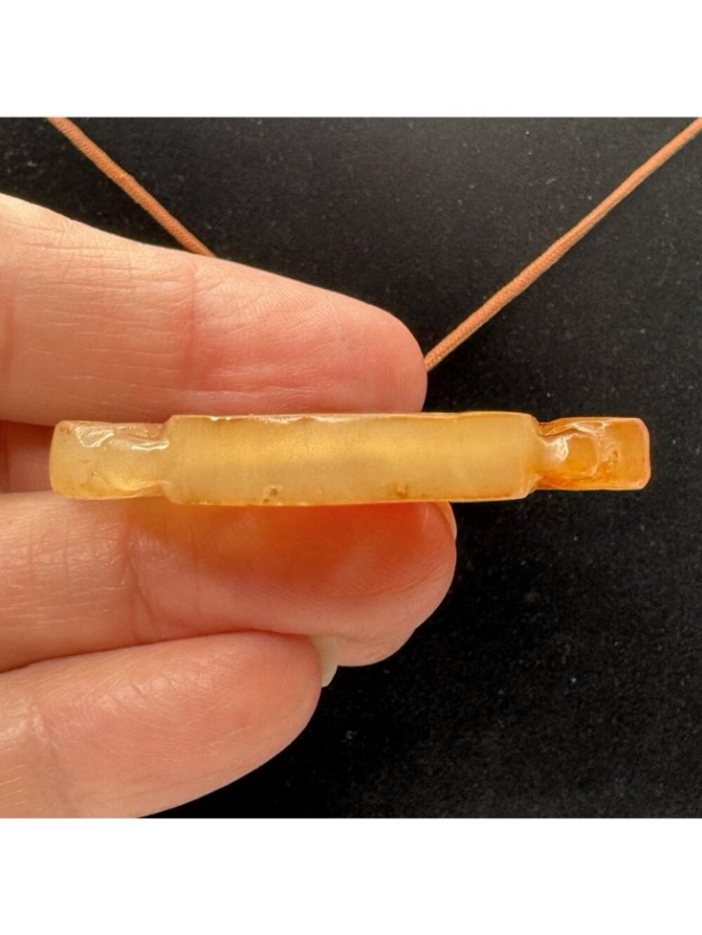 Chinese Pixiu Beast Pendant Carved Agate Spinning "Wan" Symbol Estate 42mm 1970s - Picture 14 of 16